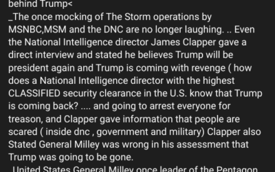 PROJECT CAMELOT – Forwarded from Q The Storm Rider – ( PANIC in[ ds] mil. DNC. FBI CIA.MSM ELITES etc)