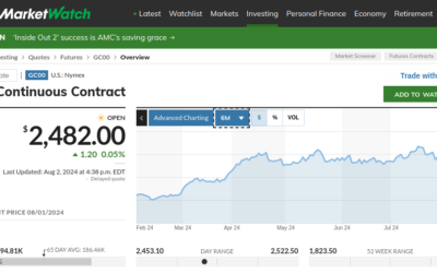 Gold Is Up Over 25% In Twelve Months – Can You Say Writing On The Wall!