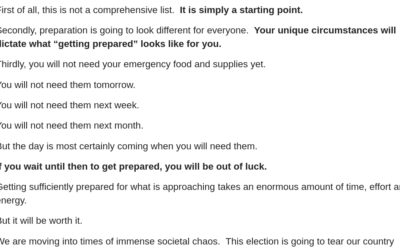 The Financial News Which Is Normally Where Things Show Up First, 50 Things That Everyone Should Be Stockpiling To Prepare For Election Chaos