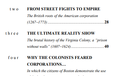 Gangs of America – The Rise of Corporate Power and the Disabling of Democracy. Read At Least The 3rd Chapter.