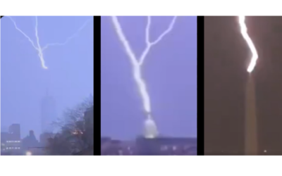 Empire State Building (NYC), US Capital, Washington Monument ALL Struck By Lightning Last night