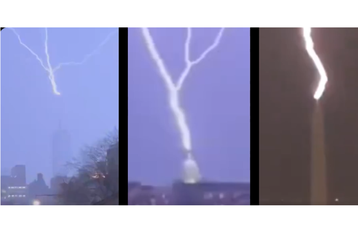 Empire State Building (NYC), US Capital, Washington Monument ALL Struck By Lightning Last night