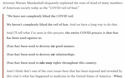 “The Entire COVID Process is That Fear Has Been Used Against Us” – Warner Mendenhall