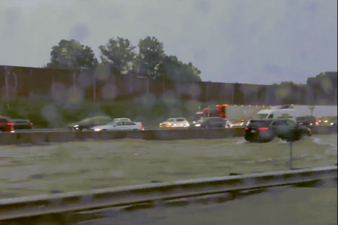 RARE: New Jersey Turnpike . . . FLOODED!
