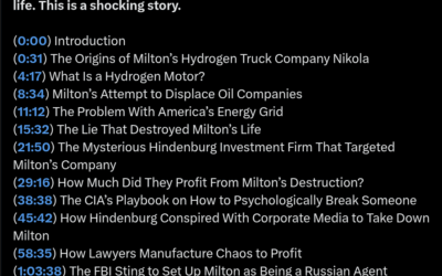 How Wall Street short sellers worked with the media and federal prosecutors to destroy Trevor Milton’s company and put him in jail for life. This is a shocking story.
