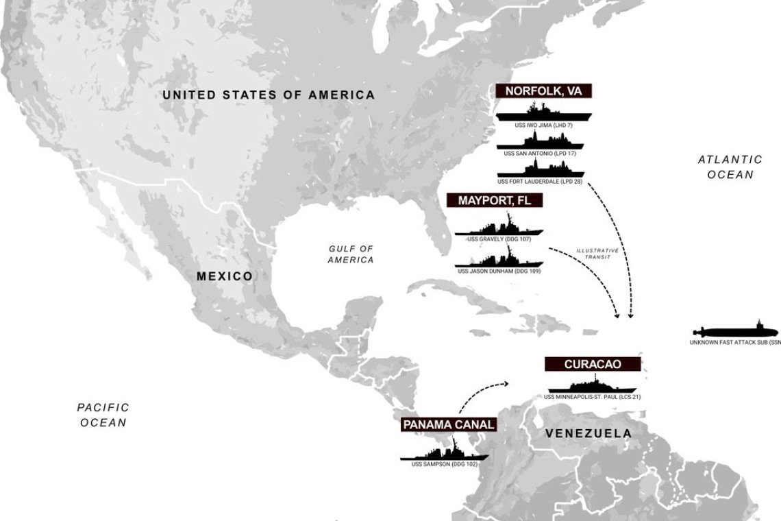 Heavy U.S. Naval Deployments Heading toward Venezuela