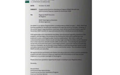 SNAP and EBT Programs to be “Paused” Starting November 1