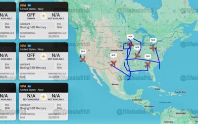 Six (6) E-6B “Mercury” TACAMO Nuclear Command Aircraft Flying over CONUS