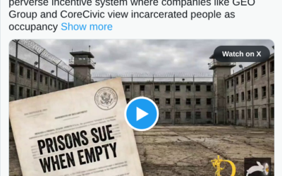 Private prison companies have embedded contractual bed quotas that guarantee 90-100 facility occupancy, allowing them to sue states when crime rates drop.